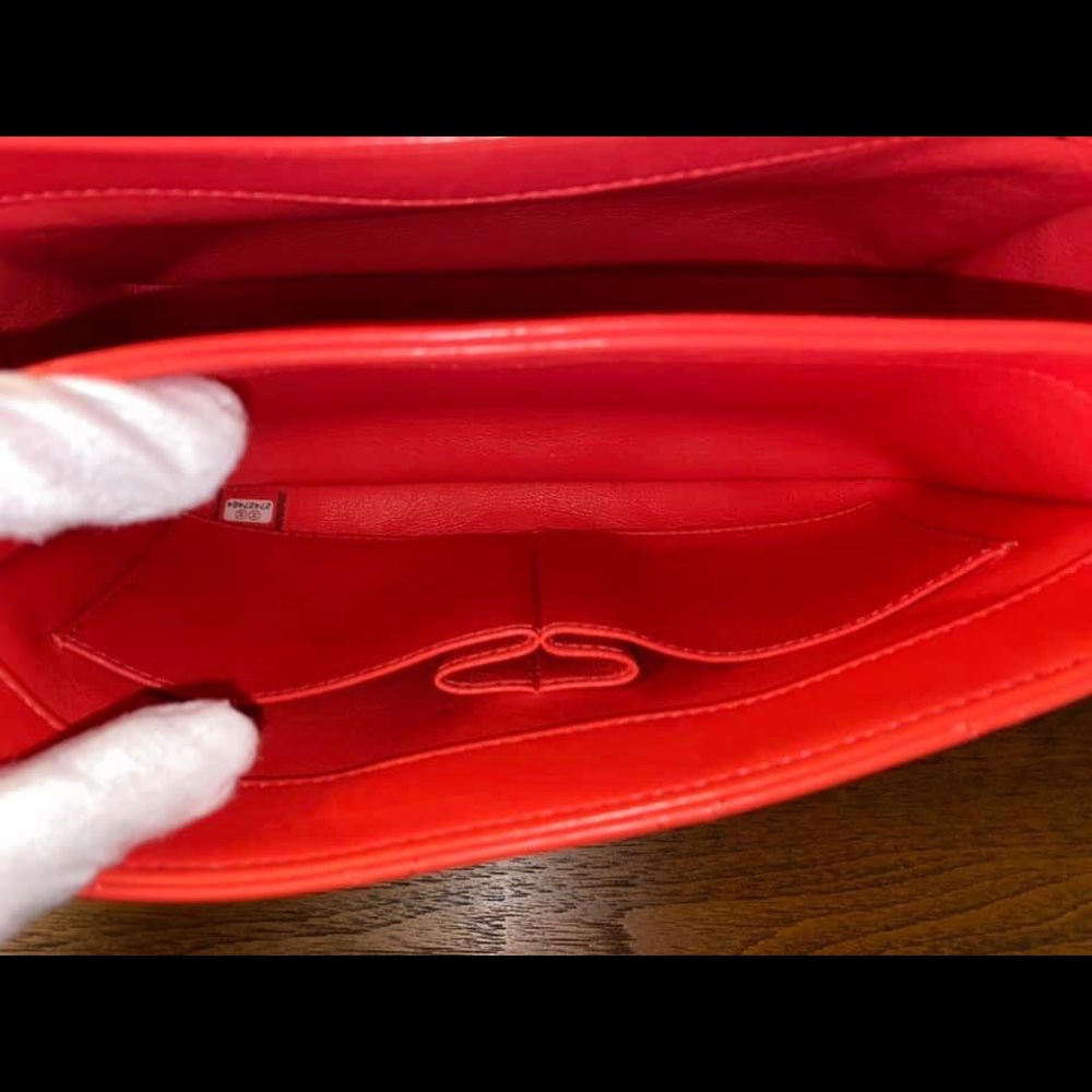 Trendy CCTop HandleFlap BagRed/Coral Lambskin LGHW - Picture 10 of 11